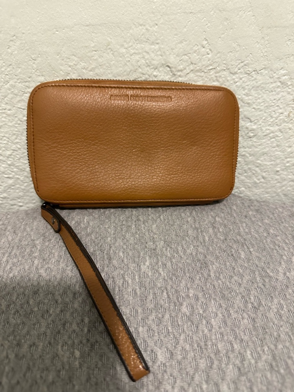 AIMEE KESTENBERG Tan Leather Wristlet Wallet